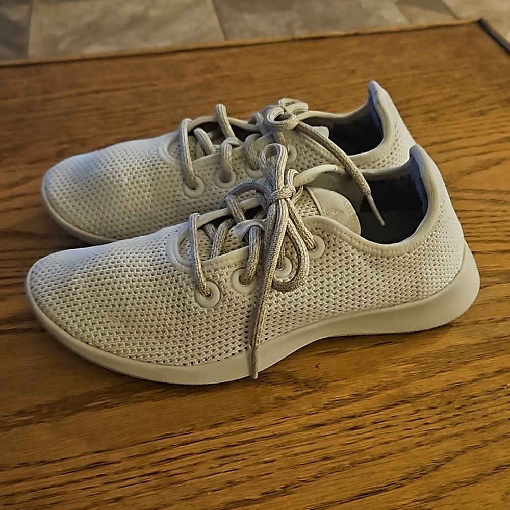 Allbirds Tree Runners Knit Sneakers Shoes Cream Stone Womens Size 8